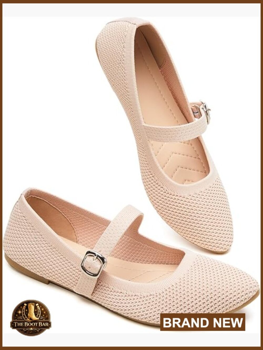 Mesh Ballet Flats with Buckle Strap, Foldable Travel Shoes
